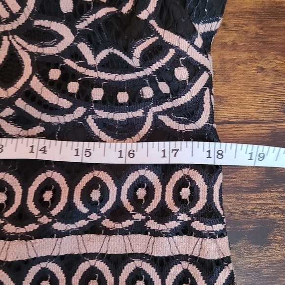 Eliza J Black & Cream Lace Shift Cocktail Dress - 12 - Picture 7 of 12